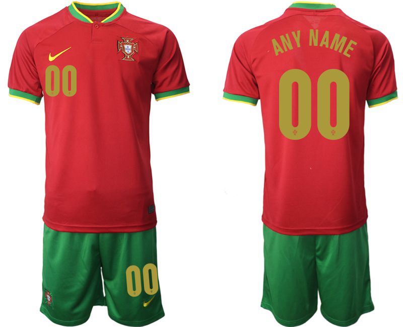 Men 2022 World Cup National Team Portugal home red customized Soccer Jersey